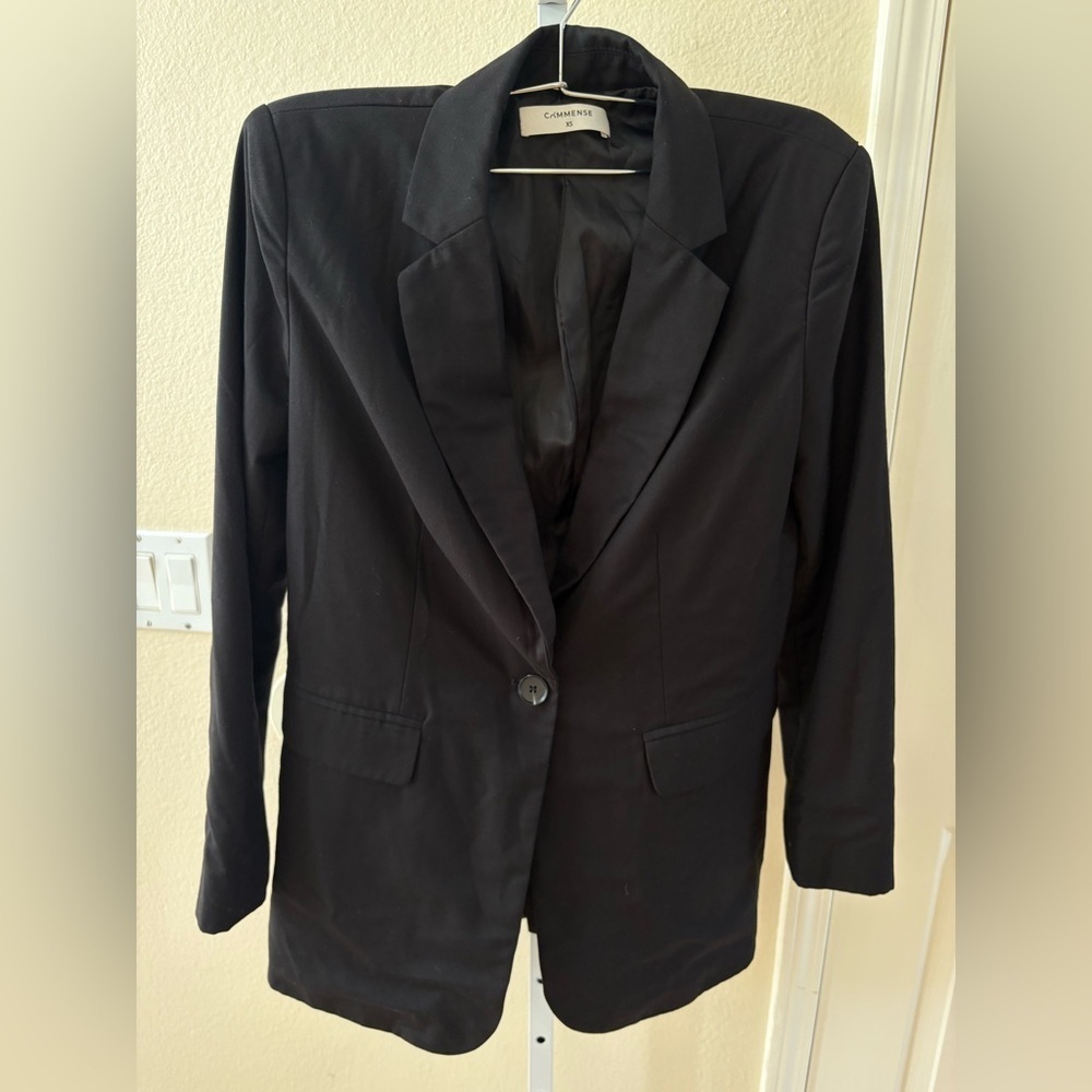 NWOT - Commense Leisure Relaxed Single Breasted Blazer in Black - Size XS - Picture 6 of 9